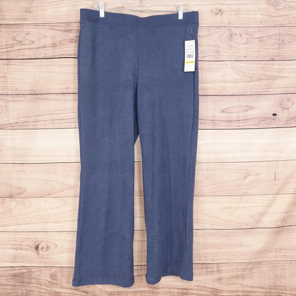 New! Ruby Rd. Pants Womens M Blue Indigo Casual Luxe Knit Pull On Stretch Dress